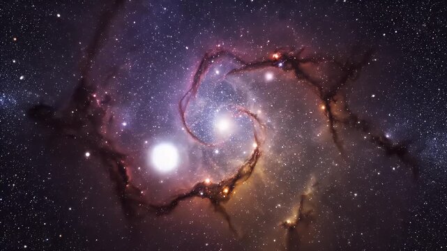 A vibrant spiral nebula in deep space with countless stars.