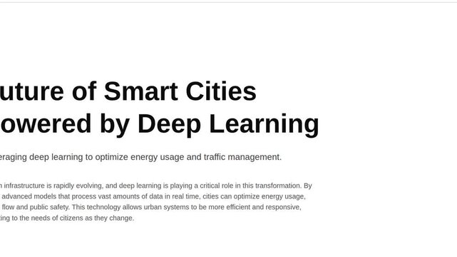 Deep learning news website interface with scrolling technology article headlines and blog layout