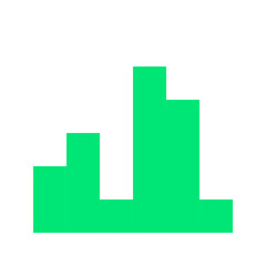 Fototapeta premium Vector Pixel Art Bar Chart Icon for Analytics Dashboard
