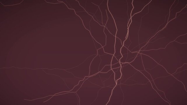 Branching Electric Lightning Bolts Flickering Across a Dark Sky Seamless Loop in bright red tones