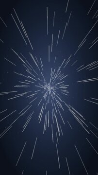 Warp speed hyperspace starfield flight seamless loop in subtle white tones vertical 9:16