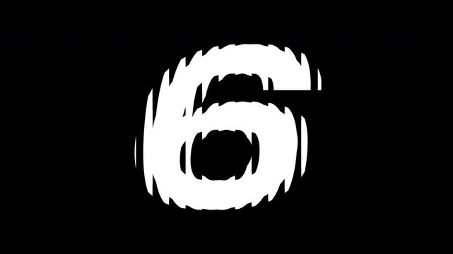 Countdown timer from 10 to 0 number. Top ten Wavy and glass style effect. Black and white. 4K Video Animation.