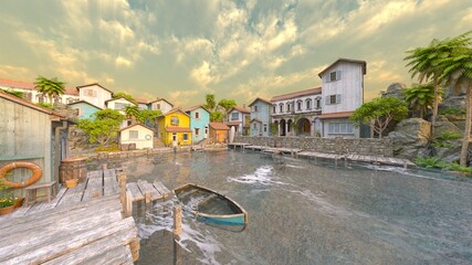 海沿いの家　3DCGレンダリング © tsuneomp