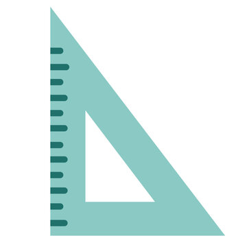Teal geometry set square ruler for math and engineering drawing tools vector.