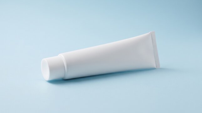 Minimal Plain White Toothpaste Tube Product Mockup