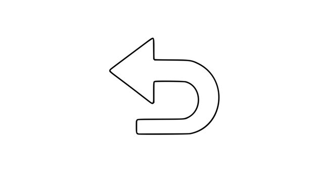 Return Arrow Vector Icon - Clean Line Illustration for Navigation and User Interface Design