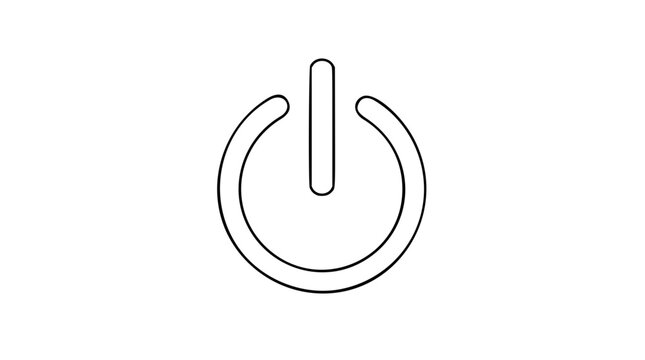 Power Button Vector Icon &ndash; Clean Line Illustration for Technology and User Interface Design