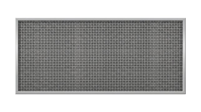 Micro-mesh metal panel isolated white background