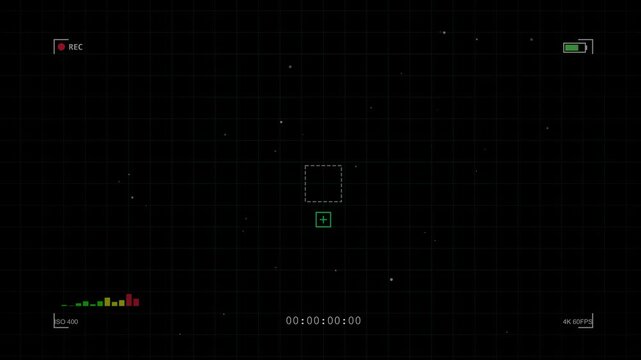Futuristic camera viewfinder digital interface with hud elements