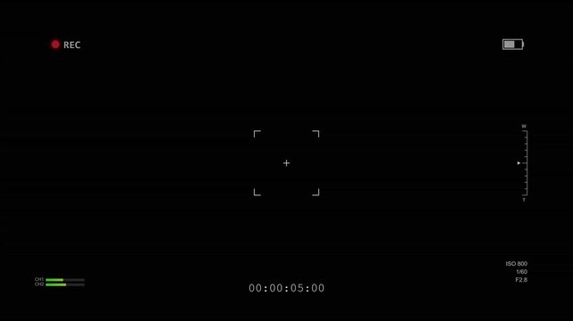 Digital video camera recording interface screen overlay