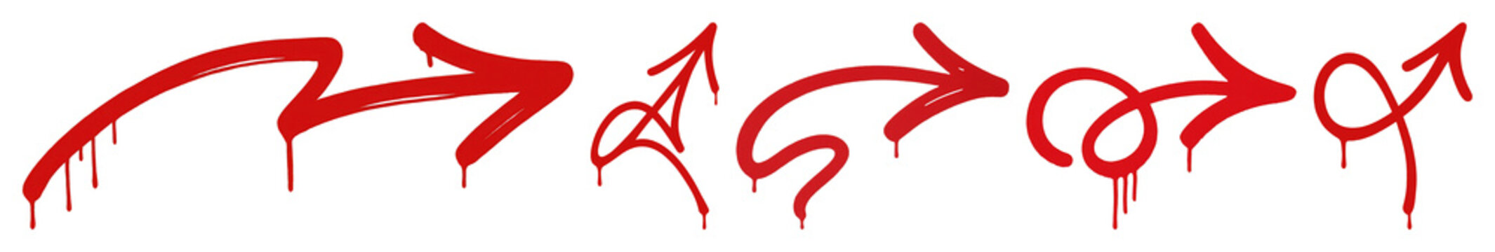 PNG Red graffiti arrows dripping on transparent background
