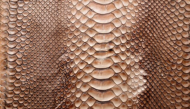 beige brown snakeskin pattern texture on a surface of genuine leather
