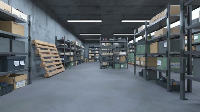 倉庫　3DCGレンダリング