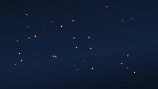 Global Flight Paths on World Map with Moving Planes &mdash; Travel Logistics 4K Seamless Loop