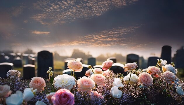 flowers on the grave