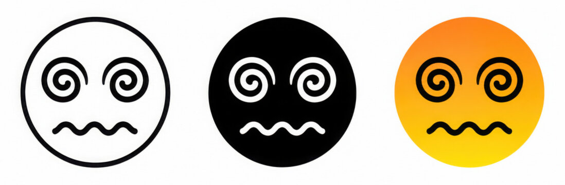 dizzy emoji, dizziness emoticon . face with spiral eyes , emoji reaction