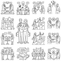 Fototapeta premium diverse people business partnership engaged in teamwork and professional development depicting business growth and collaboration concepts