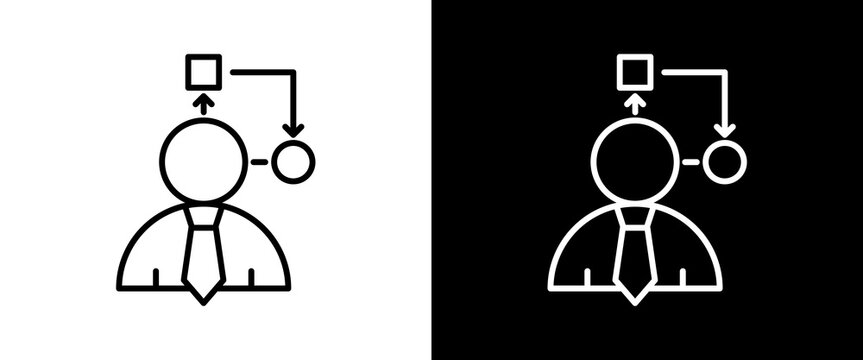 Adaptation white and black icon set design