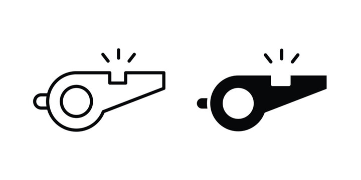 Whistle icon line graphics series. EPS10