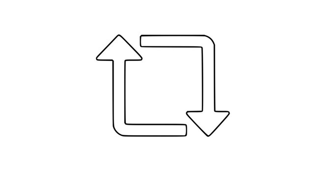 Retweet Arrow Vector Icon Minimalist Line Art Social Media Share Symbol Hand Drawn Outline Illustration Scalable Graphic Design Element Digital Network Communication Social Network Platform