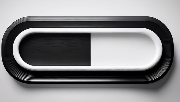 minimalist black and white rounded rectangle design on white background