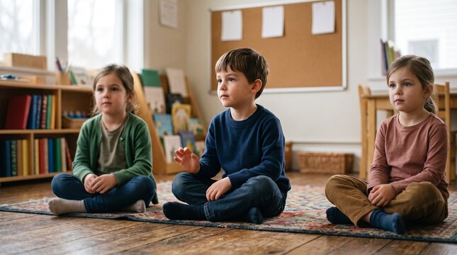 Quiet Student Waiting to Speak During Classroom Circle Time