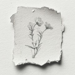 Obraz premium Delicate floral sketch on paper.