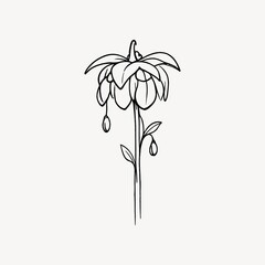 Obraz premium Elegant floral line art illustration.
