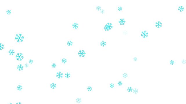 falling snow winter transparent snowflakes background, Abstract turquoise snowflakes falling slowly from the sky White background,
Falling snowflakes loop able animation