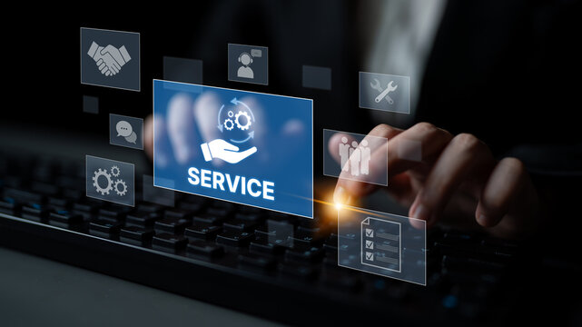 Customer service and support workflow with cooperation, communication, maintenance, and checklist icons for efficient service operation and user satisfaction Latch