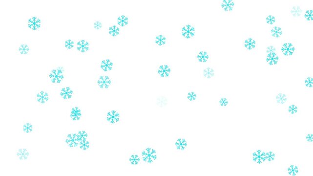 falling snow winter transparent snowflakes background, Abstract turquoise snowflakes falling slowly from the sky White background,
Falling snowflakes loop able animation