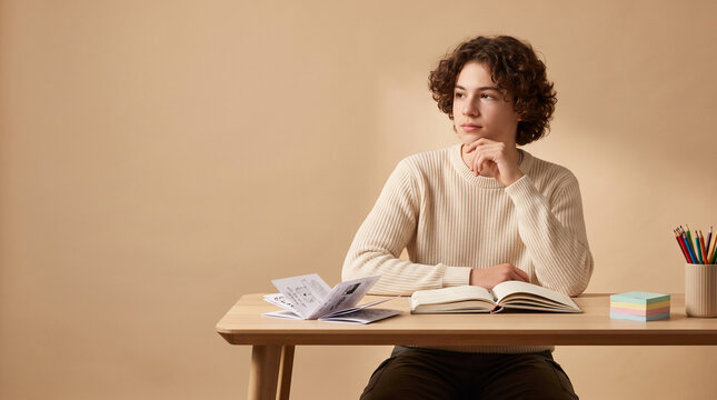 Mirror-Like Teen Portrait With Journal and Zines
