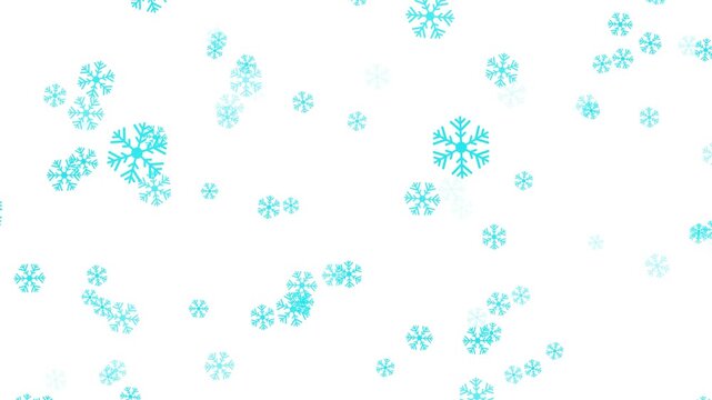 falling snow winter transparent snowflakes background, Abstract turquoise snowflakes falling slowly from the sky White background,
Falling snowflakes loop able animation