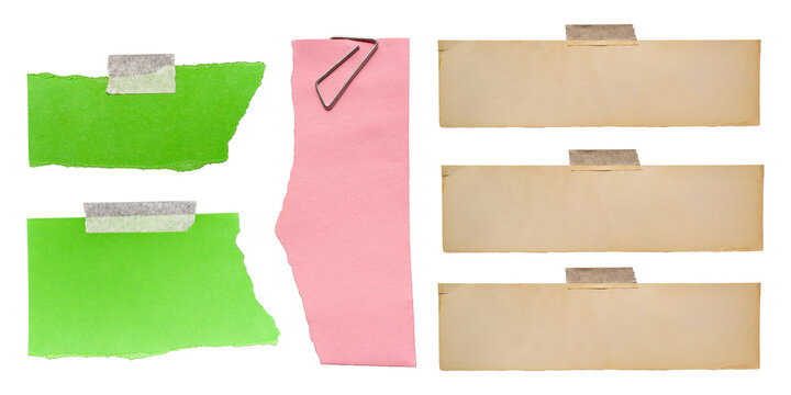 Elementos de papel rasgado adhesivo y etiquetas vintage aislados sobre fondo negro para dise&ntilde;o gr&aacute;fico