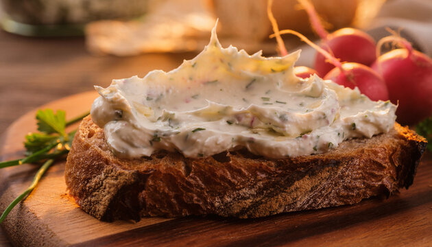 French Boursin Herb Cheese on Country Bread