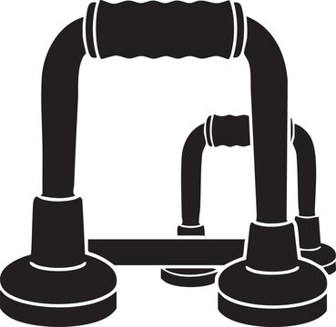 Silhouette icon of push up bars for strength fitness training