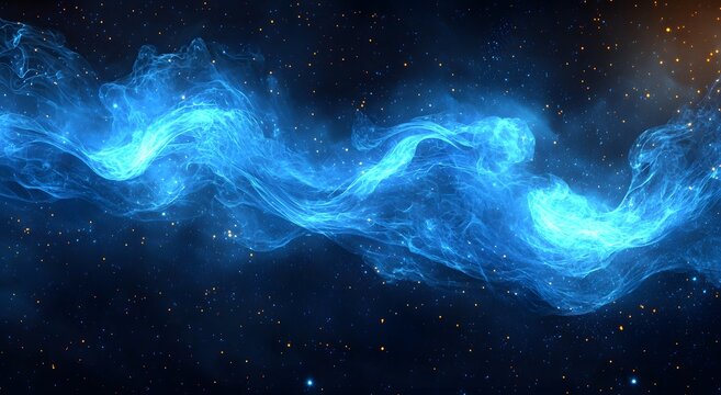 Vibrant cosmic energy cloud in star filled space picture