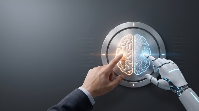 Human and Robot Hands Connecting with a Hybrid Brain