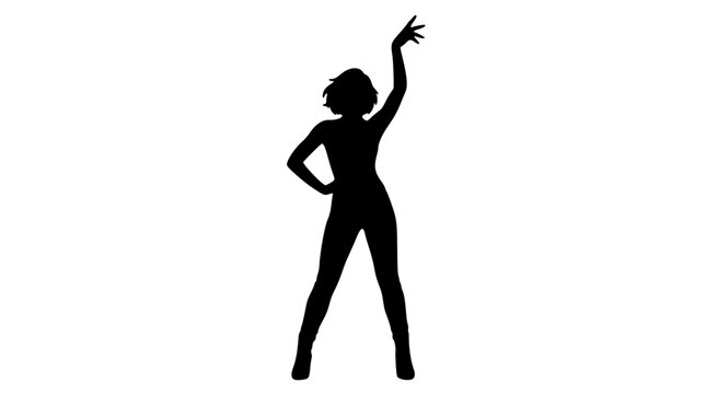 Female model dramatic hand pose silhouette
