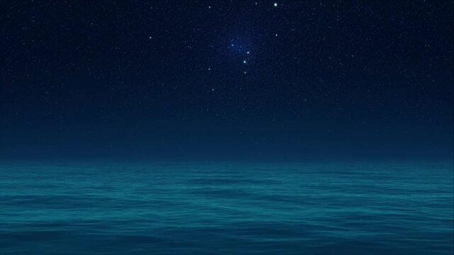 Luminous ocean background night sky star calm horizon tranquil water abstract dreamy seascape serene depth fantasy blue peaceful reflection meditation nature digital art glow