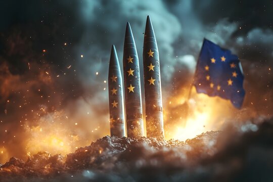 Wallpaper featuring European military bullets and symbolic union stars wallpaper