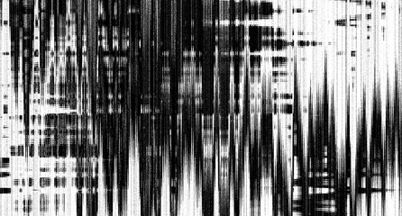 Obraz premium Abstract black and white glitch distortion texture background, vertical lines noise pattern