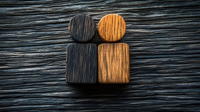 Wooden family blocks representing love support and unity concept image