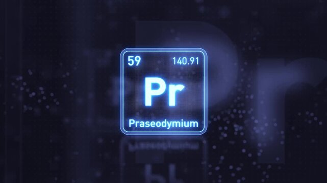 Periodic Table Element Praseodymium Pr Animation. Modern and Minimal Design.