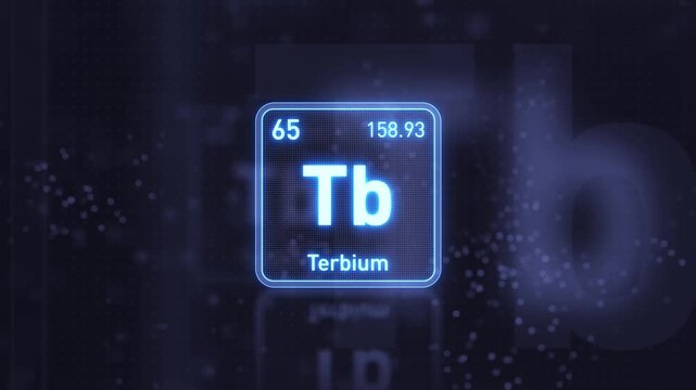Periodic Table Element Terbium Tb Animation. Modern and Minimal Design.