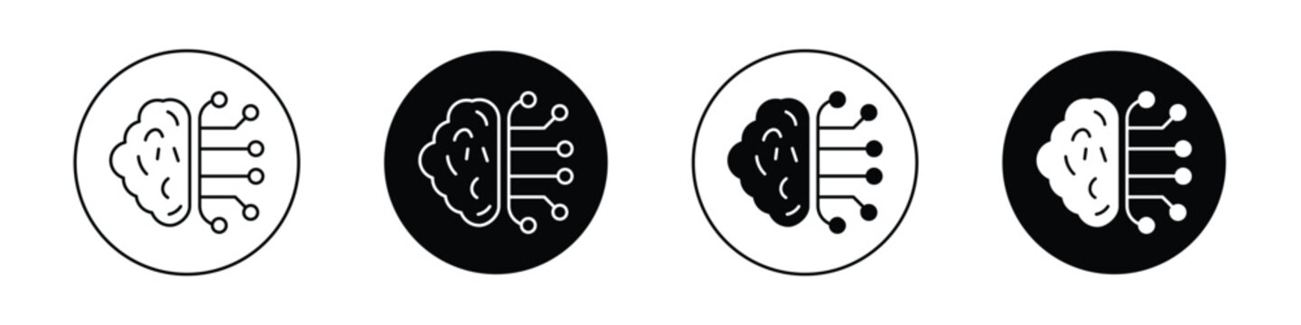 Brain circuit icon set for web