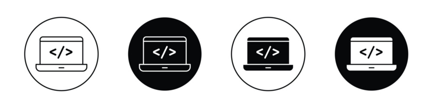 Display code icon set for web