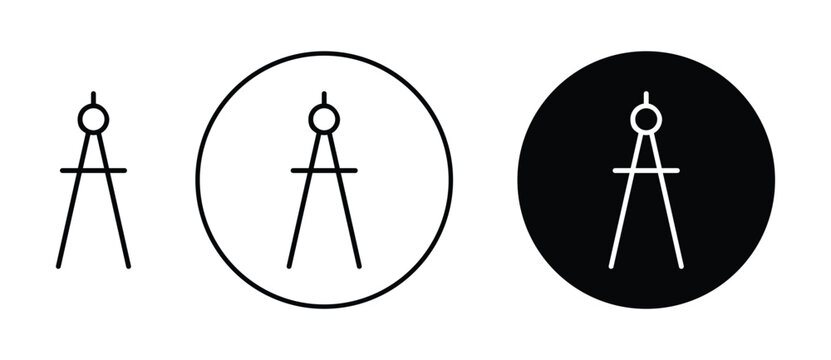 Drafting compass icon set for web