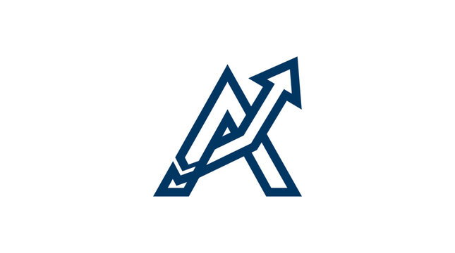Abstract Letter A Logo with Upward Arrow on White Background, Representing Growth and Business Progress