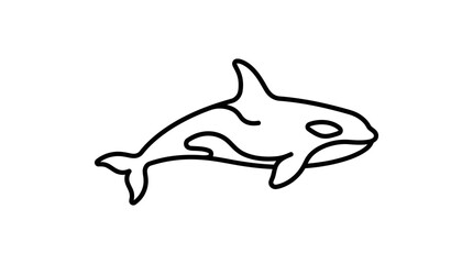 Orca Whale Outline Vector Illustration © ahmad